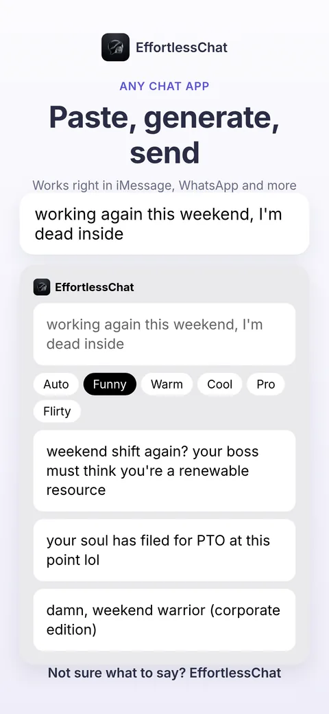 The keyboard showing three AI-generated replies